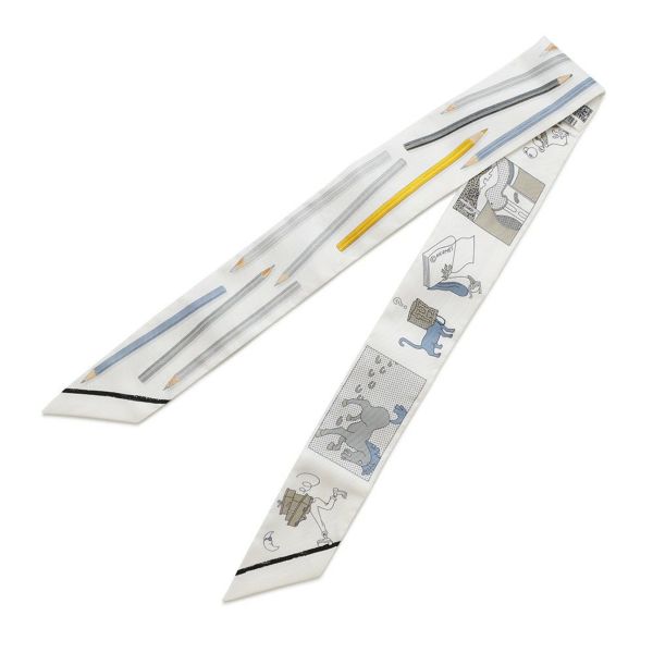 エルメス スカーフ ツイリー A Vos Crayons さあ色鉛筆を出して!/カレ・リブレ シルク 2025春夏