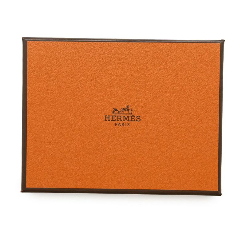 エルメス キーホルダー カルメン ウノドス ブラック/エトゥープ/シルバー金具 ラムスキン HERMES 黒