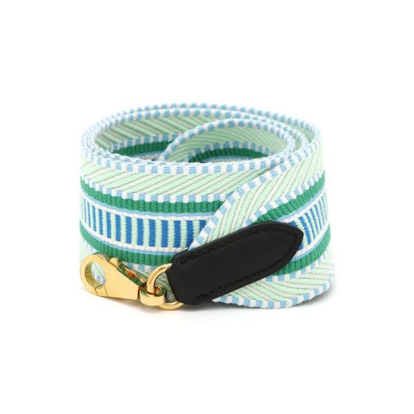 エルメス ショルダーストラップ バンドリエール サングル カヴァル ブルー/グリーン/ゴールド金具 スイフト/キャンバス B刻印