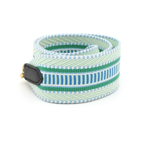 エルメス ショルダーストラップ バンドリエール サングル カヴァル ブルー/グリーン/ゴールド金具 スイフト/キャンバス B刻印