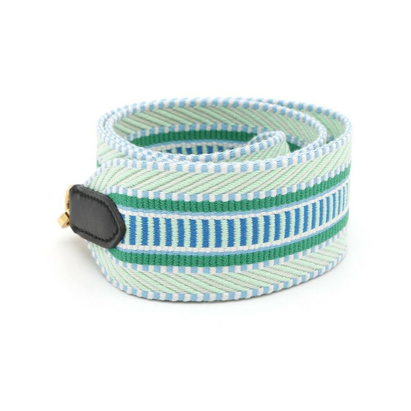 エルメス ショルダーストラップ バンドリエール サングル カヴァル ブルー/グリーン/ゴールド金具 スイフト/キャンバス B刻印