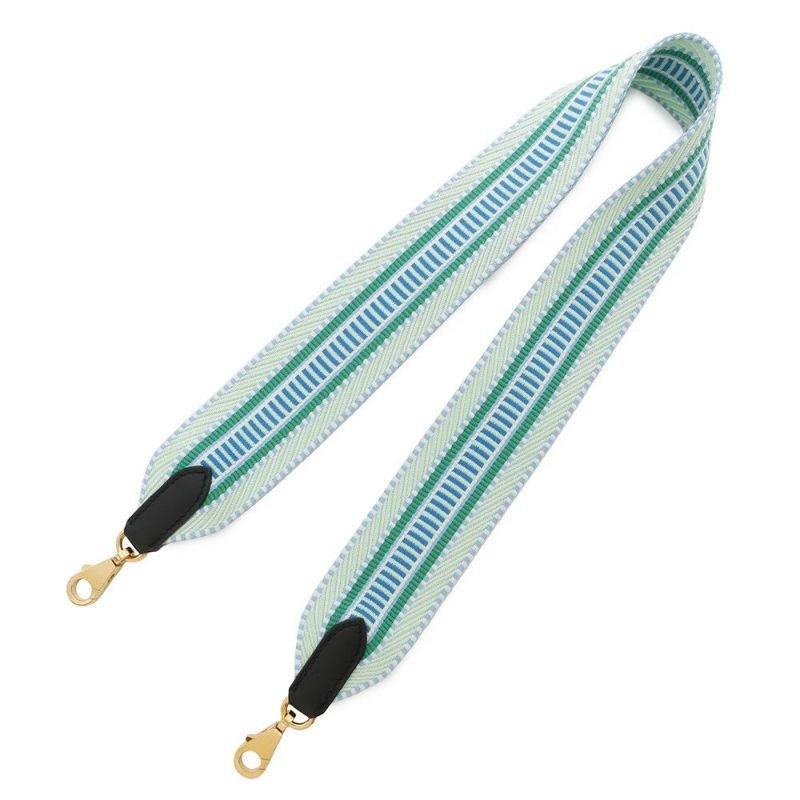 エルメス ショルダーストラップ バンドリエール サングル カヴァル ブルー/グリーン/ゴールド金具 スイフト/キャンバス B刻印