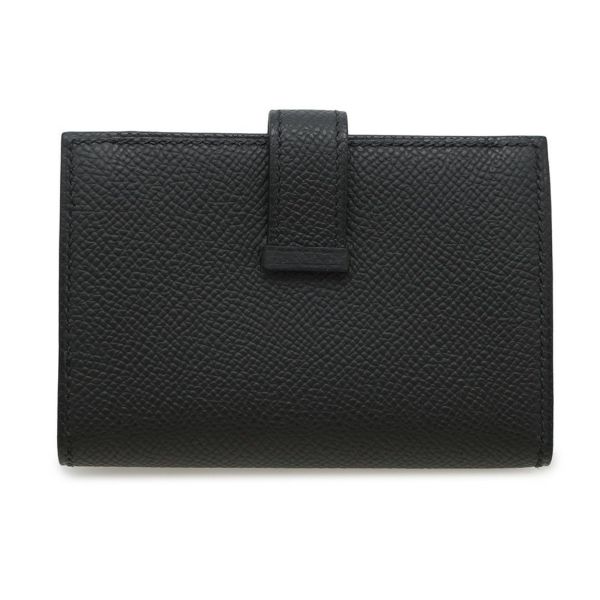エルメス カードケース ベアン ミニ 小銭入れ付き ブラック/ゴールド金具 エプソン K刻印 HERMES 名刺入れ コインケース 黒