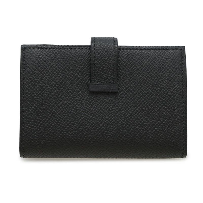 エルメス カードケース ベアン ミニ 小銭入れ付き ブラック/ゴールド金具 エプソン K刻印 HERMES 名刺入れ コインケース 黒