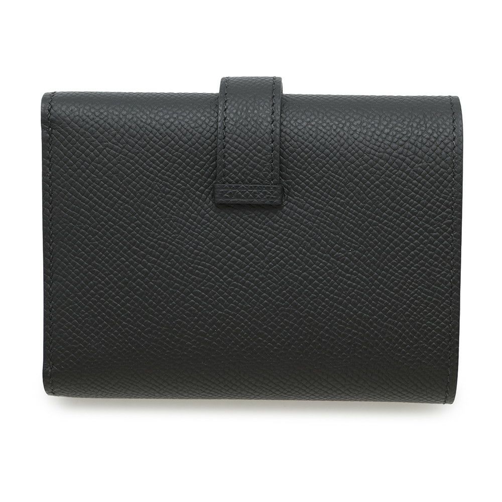 エルメス 三つ折り財布 ベアンコンビネ ブラック/ゴールド金具 エプソン K刻印 HERMES 財布 黒