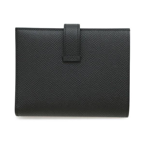 エルメス 二つ折り財布 ベアンコンパクト ブラック/ゴールド金具 エプソン W刻印 黒