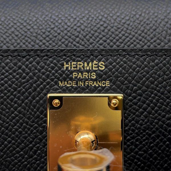 エルメス クラッチバッグ ケリーエラン ブラック/ゴールド金具 エプソン K刻印 2wayショルダー 黒