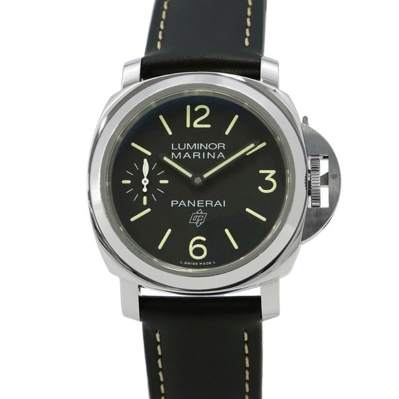 パネライ ルミノール マリーナ ロゴ 3デイズ アッチャイオ U番 PAM00776 PANERAI 腕時計 黒文字盤