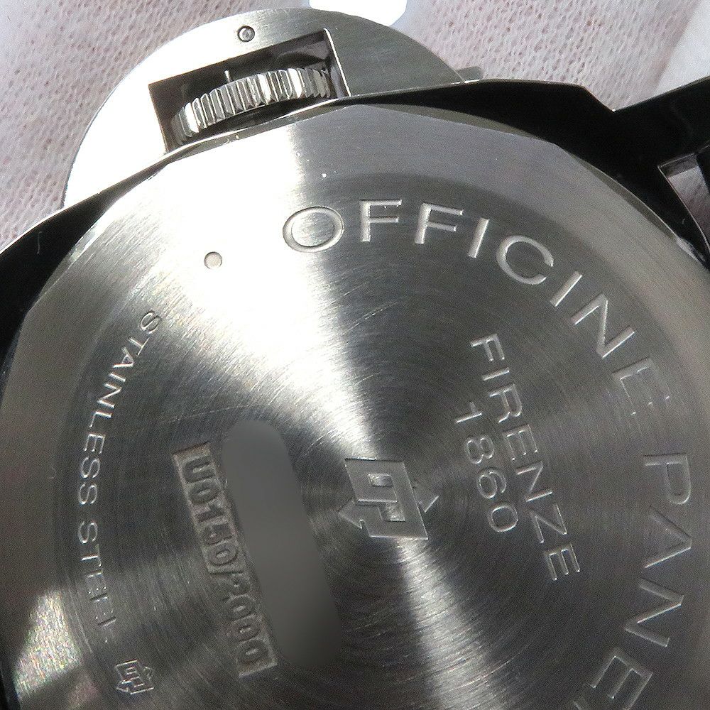 パネライ ルミノール マリーナ ロゴ 3デイズ アッチャイオ U番 PAM00776 PANERAI 腕時計 黒文字盤