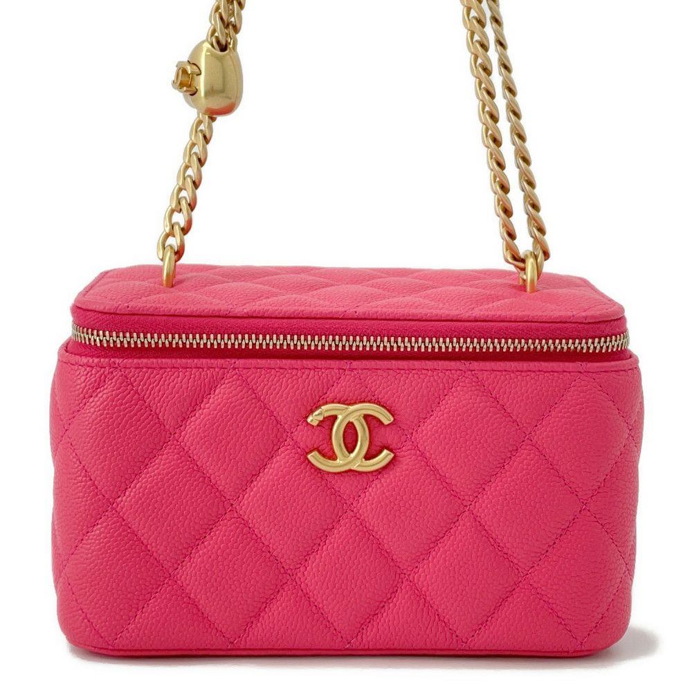 シャネル チェーンショルダーバッグ マトラッセ ココマーク バニティバッグ キャビアスキン AP3204 CHANEL