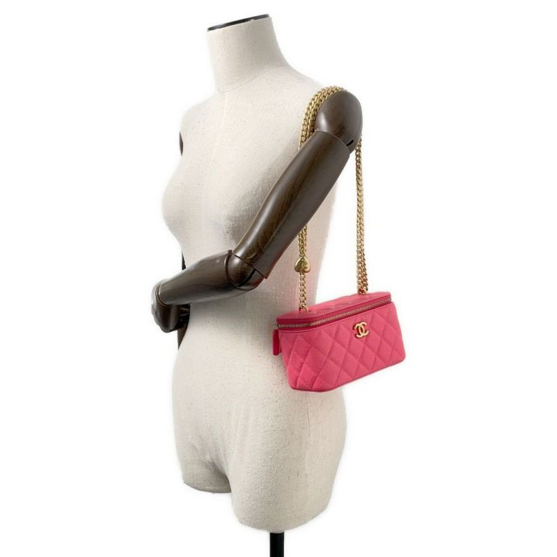 シャネル チェーンショルダーバッグ マトラッセ ココマーク バニティバッグ キャビアスキン AP3204 CHANEL