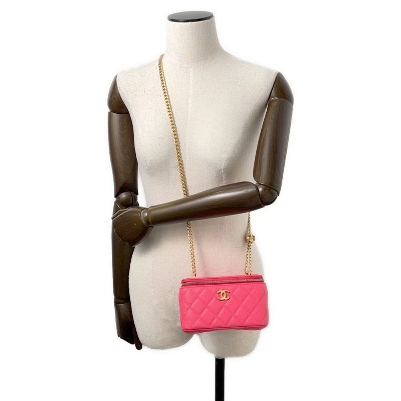 シャネル チェーンショルダーバッグ マトラッセ ココマーク バニティバッグ キャビアスキン AP3204 CHANEL