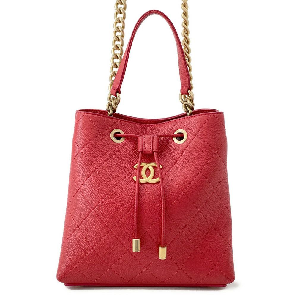 シャネル ハンドバッグ ココマーク マトラッセ ドローストリング キャビアスキン AS0310 CHANEL 2way 巾着