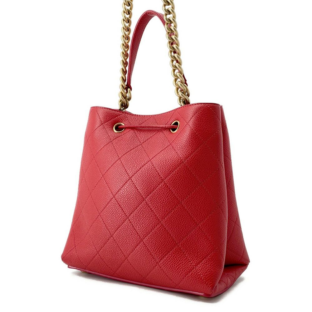 シャネル ハンドバッグ ココマーク マトラッセ ドローストリング キャビアスキン AS0310 CHANEL 2way 巾着