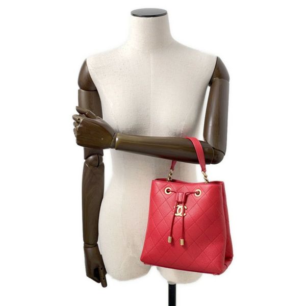 シャネル ハンドバッグ ココマーク マトラッセ ドローストリング キャビアスキン AS0310 CHANEL 2way 巾着