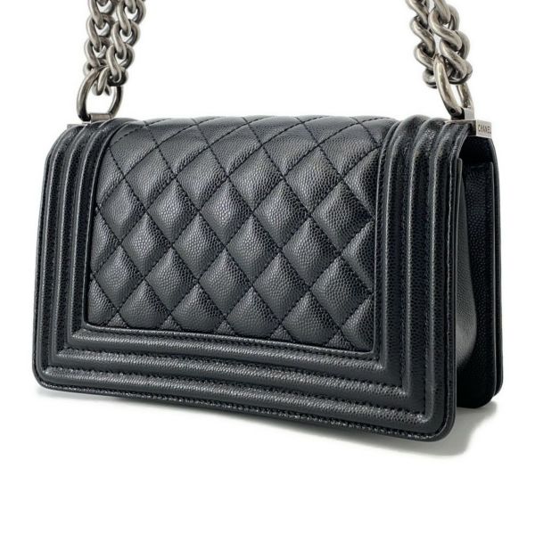 シャネル チェーンショルダーバッグ ボーイシャネル スモール マトラッセ ココマーク キャビアスキン A67085 CHANEL 黒