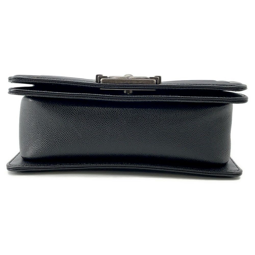 シャネル チェーンショルダーバッグ ボーイシャネル スモール マトラッセ ココマーク キャビアスキン A67085 CHANEL 黒