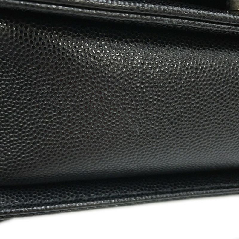 シャネル チェーンショルダーバッグ ボーイシャネル スモール マトラッセ ココマーク キャビアスキン A67085 CHANEL 黒