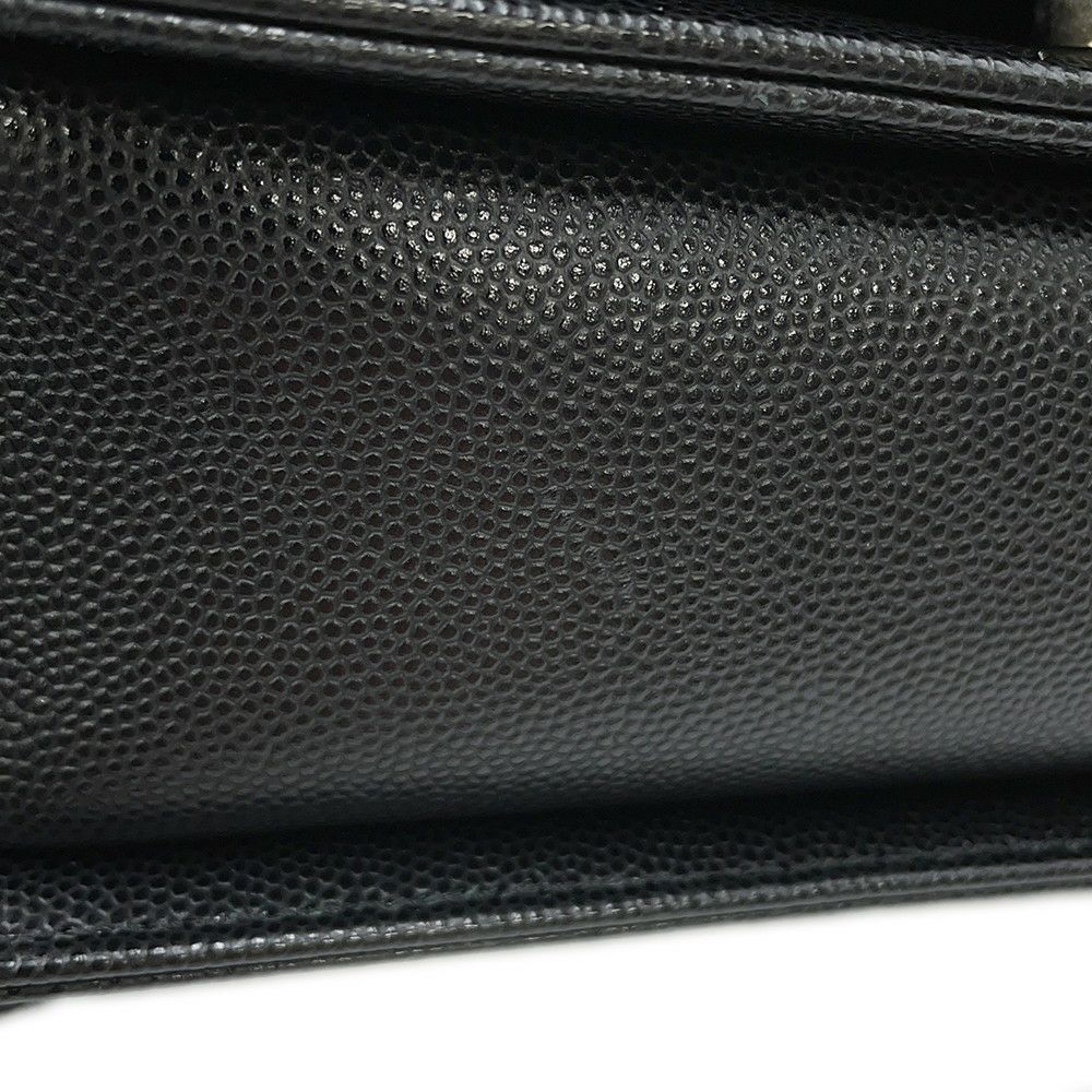 シャネル チェーンショルダーバッグ ボーイシャネル スモール マトラッセ ココマーク キャビアスキン A67085 CHANEL 黒