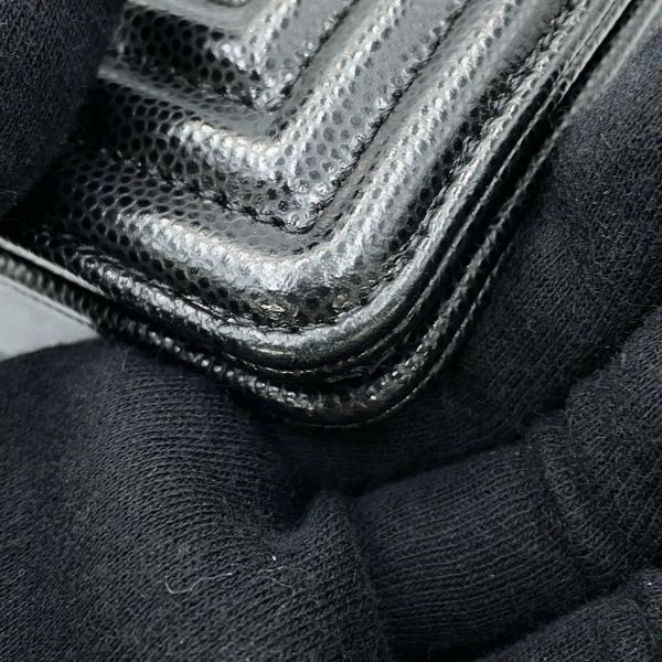 シャネル チェーンショルダーバッグ ボーイシャネル スモール マトラッセ ココマーク キャビアスキン A67085 CHANEL 黒