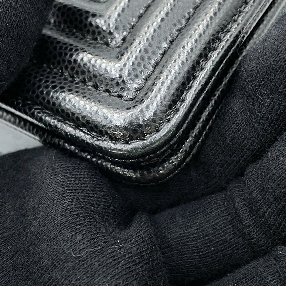 シャネル チェーンショルダーバッグ ボーイシャネル スモール マトラッセ ココマーク キャビアスキン A67085 CHANEL 黒