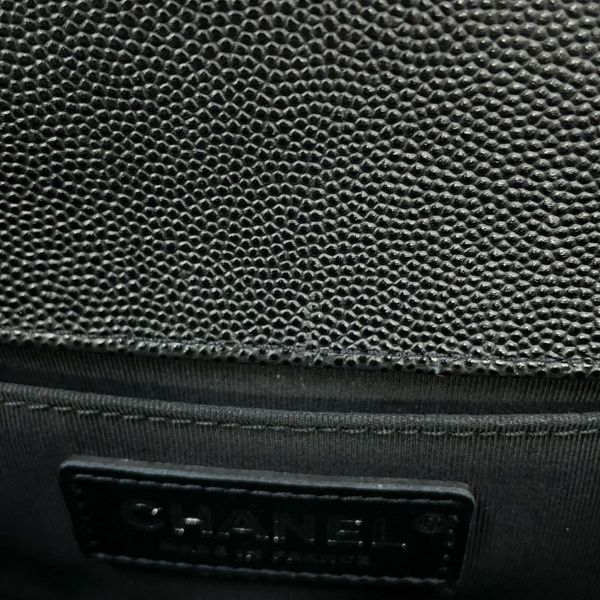 シャネル チェーンショルダーバッグ ボーイシャネル スモール マトラッセ ココマーク キャビアスキン A67085 CHANEL 黒