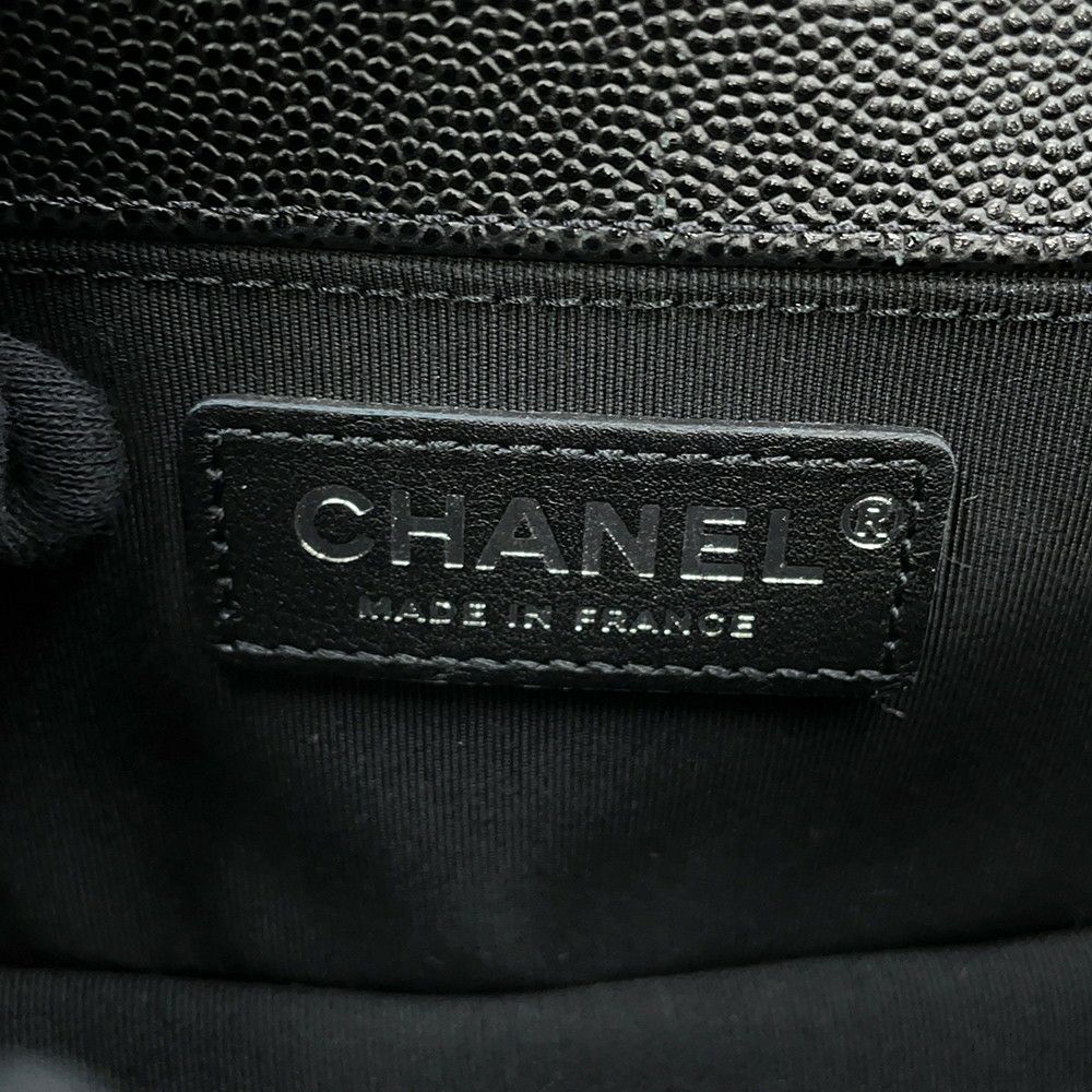 シャネル チェーンショルダーバッグ ボーイシャネル スモール マトラッセ ココマーク キャビアスキン A67085 CHANEL 黒