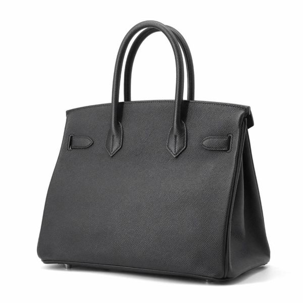 エルメス バーキン30 ブラック/シルバー金具 ヴォーエプソン Y刻印 HERMES Birkin ハンドバッグ 黒