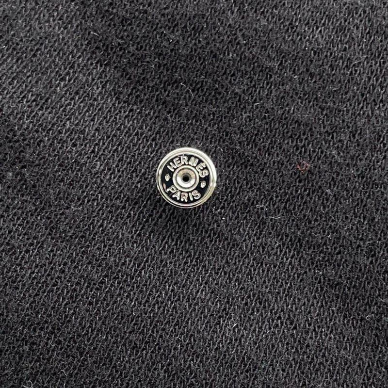 エルメス ピアス シングル サボ Sabot メタル HERMES アクセサリー シルバー ブラック