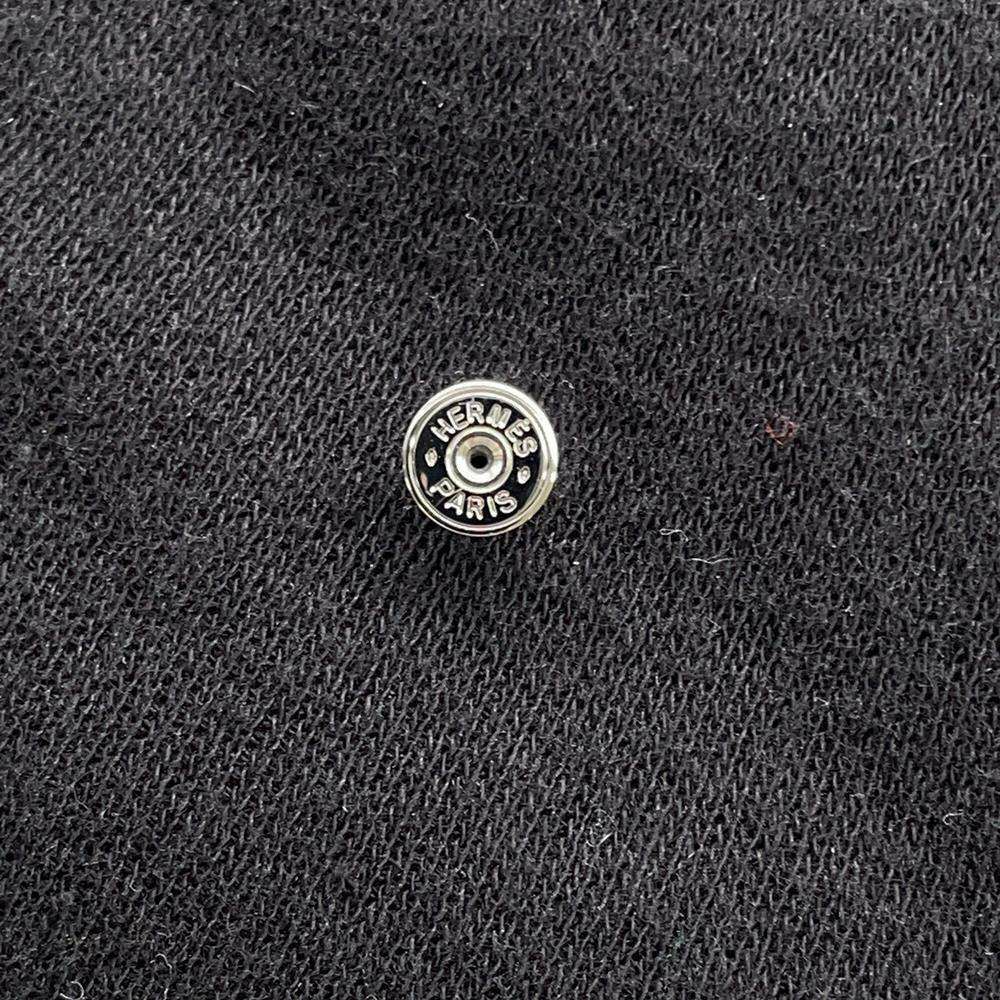 エルメス ピアス シングル サボ Sabot メタル HERMES アクセサリー シルバー ブラック