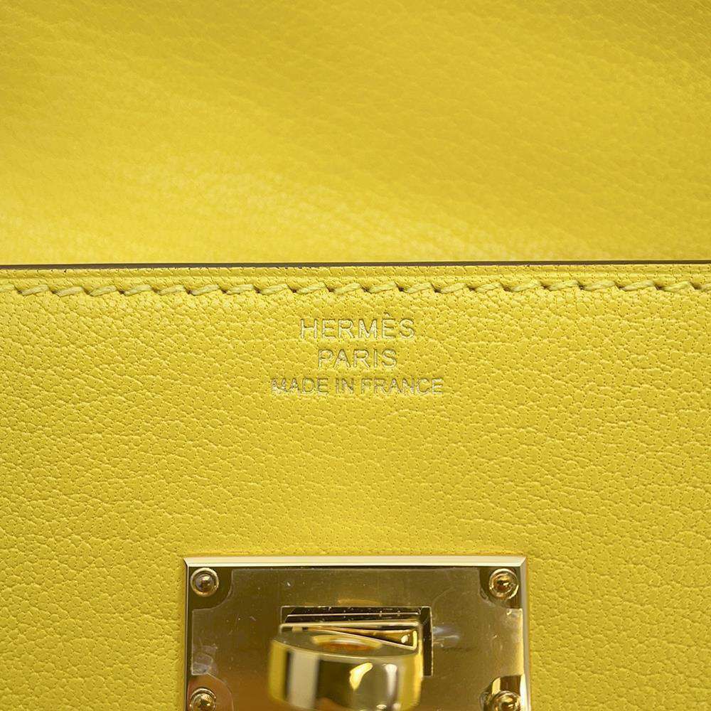 エルメス 長財布 ケリーポケット ロング ジョーヌナプル/ピンクゴールド金具 シェブルミゾル W刻印