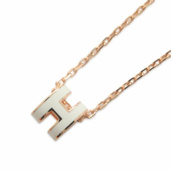 エルメス ネックレス ミニ・ポップアッシュ ホワイト/ピンクゴールド金具 HERMES アクセサリー