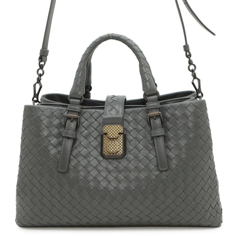 ボッテガヴェネタ ハンドバッグ イントレチャート スモール ローマバッグ レザー 489509 BOTTEGA VENETA 2way