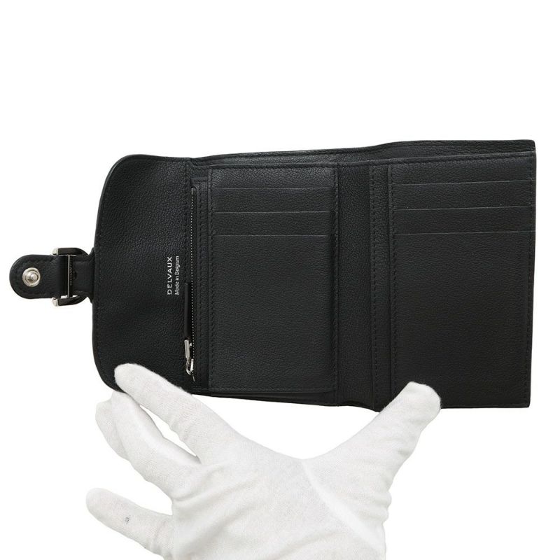デルボー 三つ折り財布 ブリヨン レザー AB0493 Delvaux 財布 黒