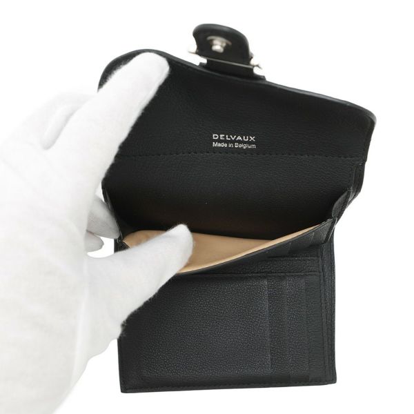 デルボー 三つ折り財布 ブリヨン レザー AB0493 Delvaux 財布 黒
