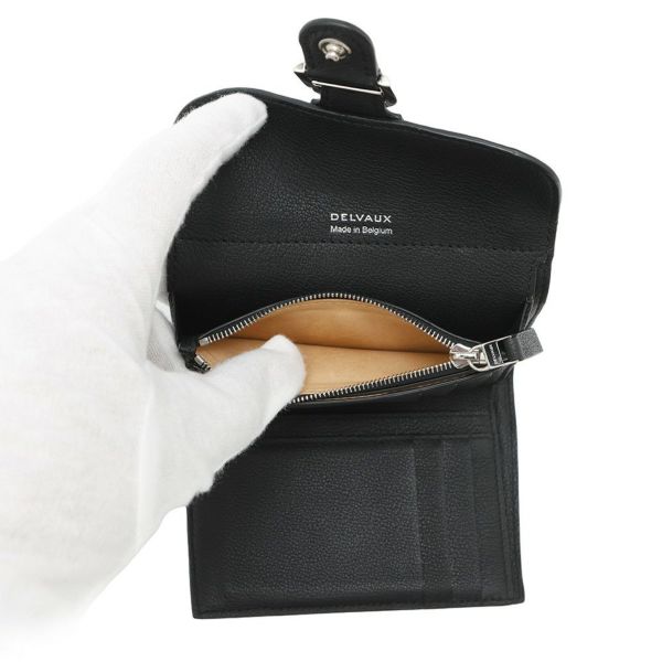 デルボー 三つ折り財布 ブリヨン レザー AB0493 Delvaux 財布 黒