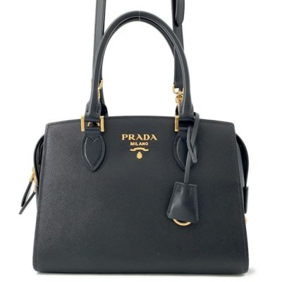 プラダ サフィアーノ レザー ハンドバッグ プラダ ハンドバッグ サフィアーノ レザー 1BA164 PRADA 2WAY 黒