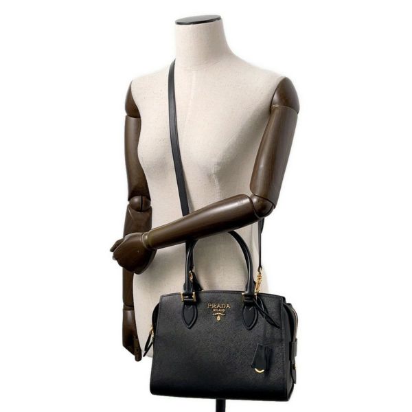 プラダ ハンドバッグ サフィアーノ レザー 1BA164 PRADA 2WAY 黒