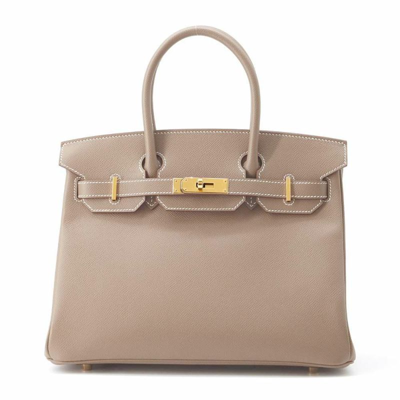 エルメス バーキン30 エトゥープ/ゴールド金具 ヴォーエプソン W刻印 HERMES Birkin ハンドバッグ