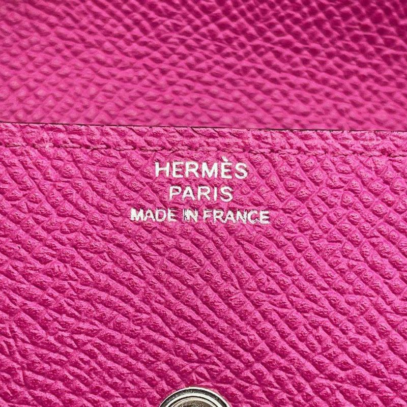 エルメス コインケース ル・ヴァンキャトル ローズパープル/シルバー金具 ヴォーエプソン Y刻印