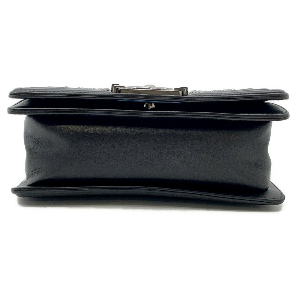 シャネル チェーンショルダーバッグ ボーイシャネル スモール ココマーク ビジュー ラムスキン A67085 CHANEL 黒