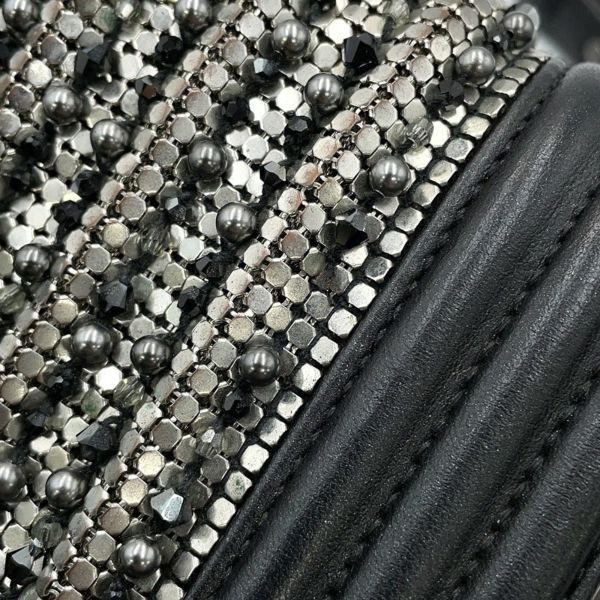 シャネル チェーンショルダーバッグ ボーイシャネル スモール ココマーク ビジュー ラムスキン A67085 CHANEL 黒