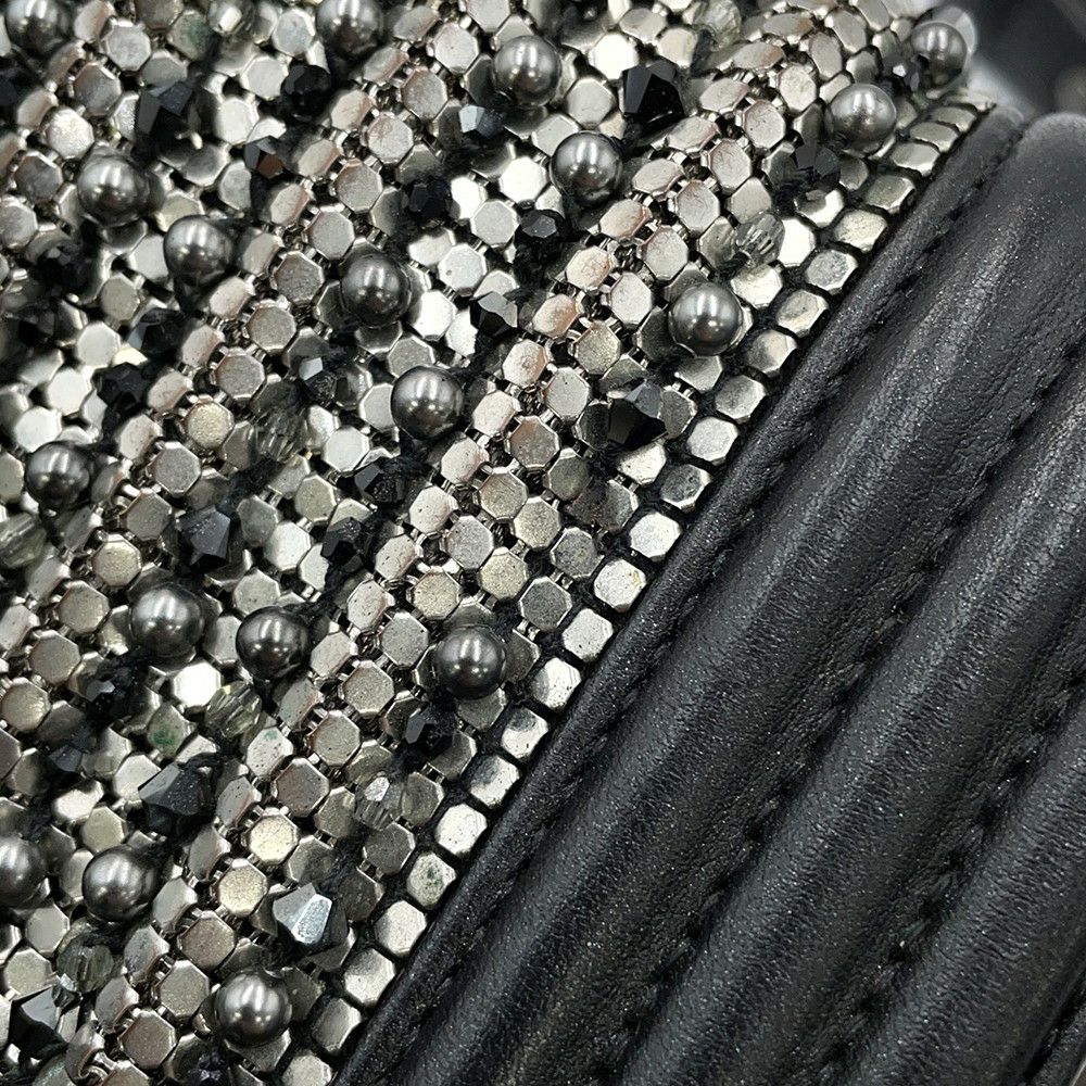 シャネル チェーンショルダーバッグ ボーイシャネル スモール ココマーク ビジュー ラムスキン A67085 CHANEL 黒