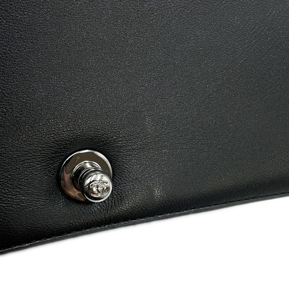 シャネル チェーンショルダーバッグ ボーイシャネル スモール ココマーク ビジュー ラムスキン A67085 CHANEL 黒