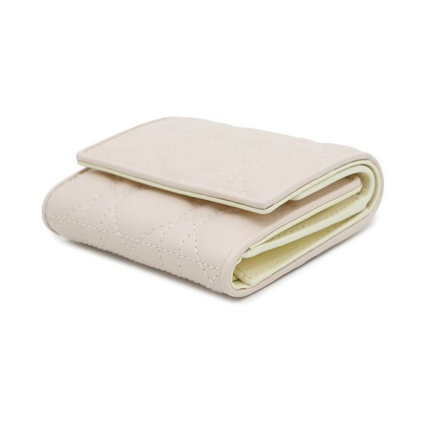 クリスチャン・ディオール 三つ折り財布 レディディオール ロータスウォレット カナージュ S0181ONIW バイカラー 日本限定