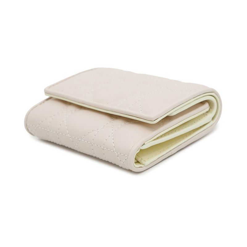 クリスチャン・ディオール 三つ折り財布 レディディオール ロータスウォレット カナージュ S0181ONIW バイカラー 日本限定