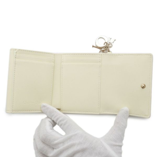 クリスチャン・ディオール 三つ折り財布 レディディオール ロータスウォレット カナージュ S0181ONIW バイカラー 日本限定