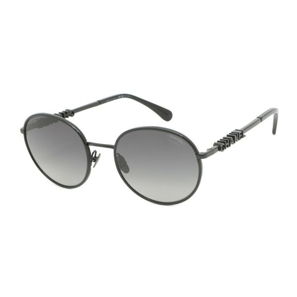 シャネル サングラス ロゴ パント シェイプ 53□20 135 4282 CHANEL アイウェア 黒