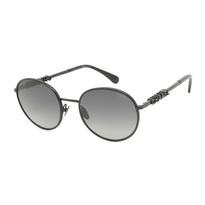 シャネル サングラス ロゴ パント シェイプ 53□20 135 4282 CHANEL アイウェア 黒