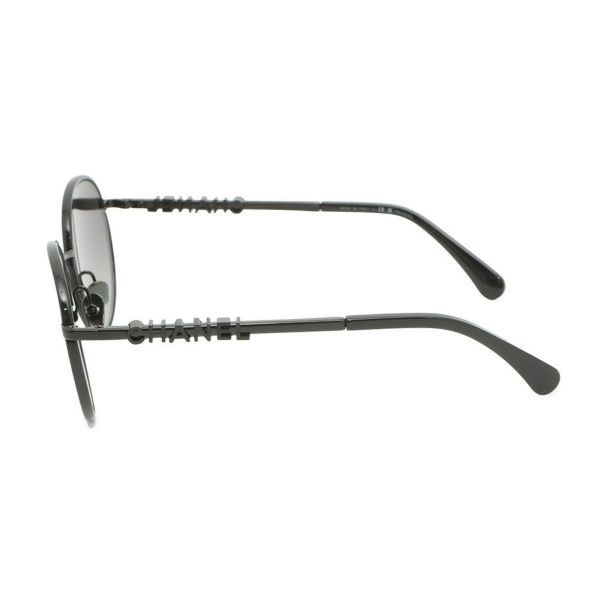 シャネル サングラス ロゴ パント シェイプ 53□20 135 4282 CHANEL アイウェア 黒